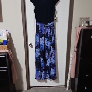 SLNY Elegant Navy Multi-Color Dress